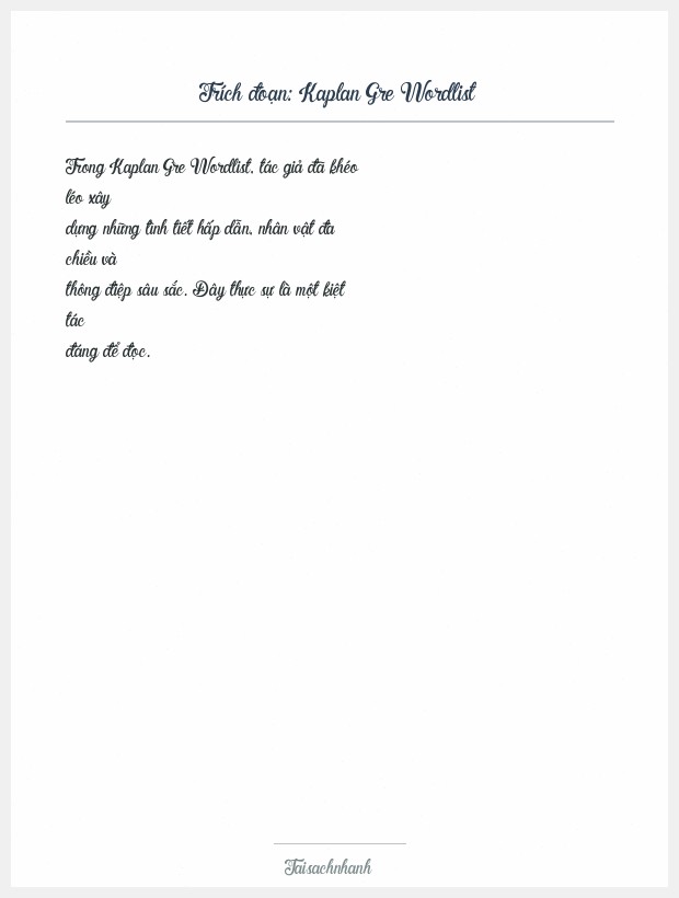 Trích đoạn Kaplan Gre Wordlist