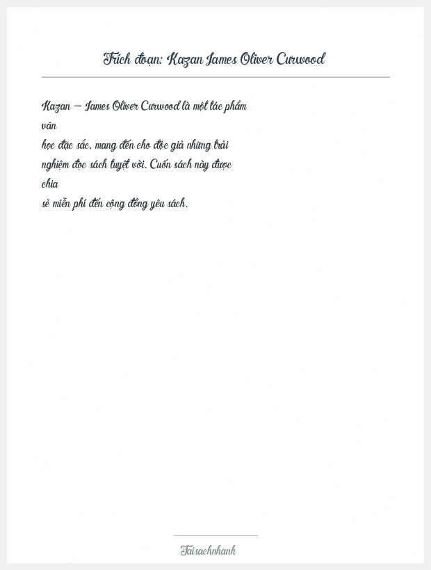 Trích đoạn Kazan James Oliver Curwood