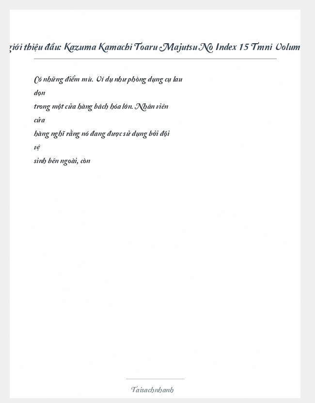 Trích đoạn Kazuma Kamachi Toaru Majutsu No Index 15 Tmni Volume 15