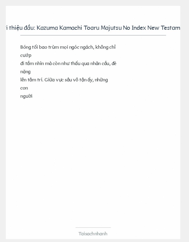 Trích đoạn Kazuma Kamachi Toaru Majutsu No Index New Testament 12