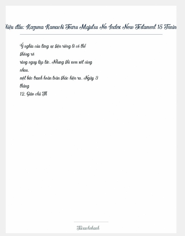 Trích đoạn Kazuma Kamachi Toaru Majutsu No Index New Testament 15 Tnnint Vol. 15