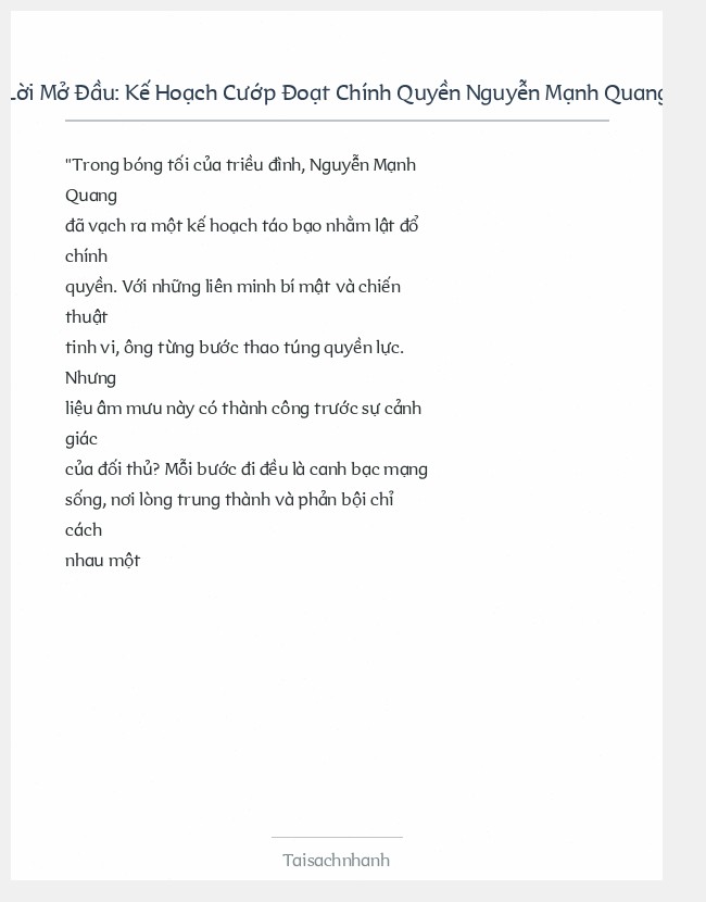 Trích đoạn Kế Hoạch Cướp Đoạt Chính Quyền Nguyễn Mạnh Quang