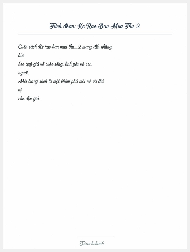 Trích đoạn Ke Rao Ban Mua Thu 2