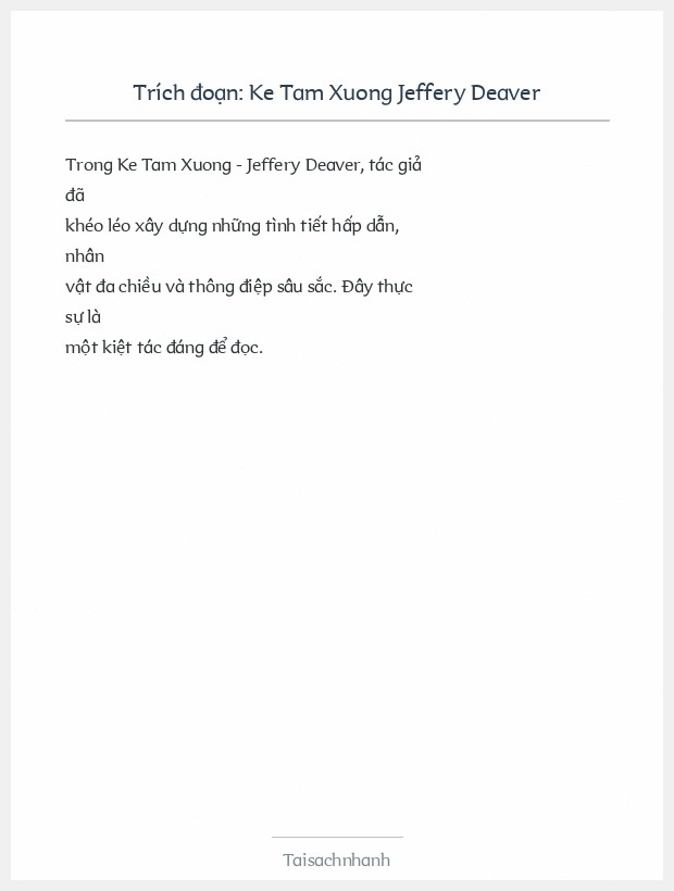 Trích đoạn Ke Tam Xuong Jeffery Deaver