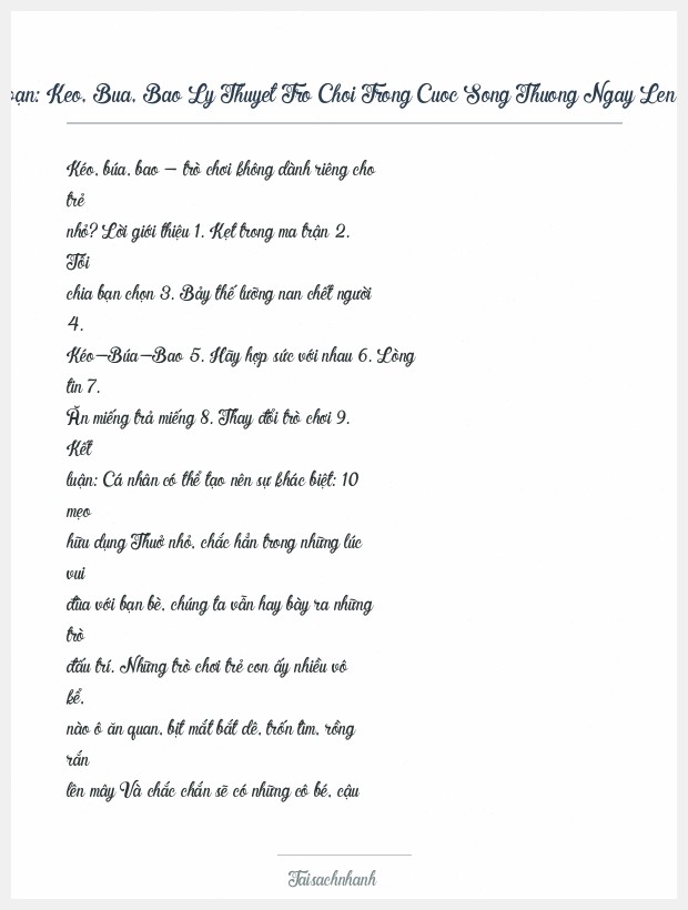 Trích đoạn Keo, Bua, Bao Ly Thuyet Tro Choi Trong Cuoc Song Thuong Ngay Len Fisher