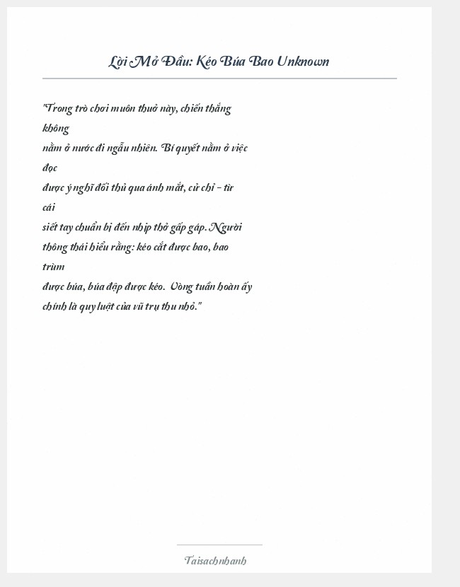 Trích đoạn Kéo Búa Bao Unknown