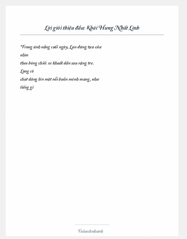 Trích đoạn Khái Hưng Nhất Linh