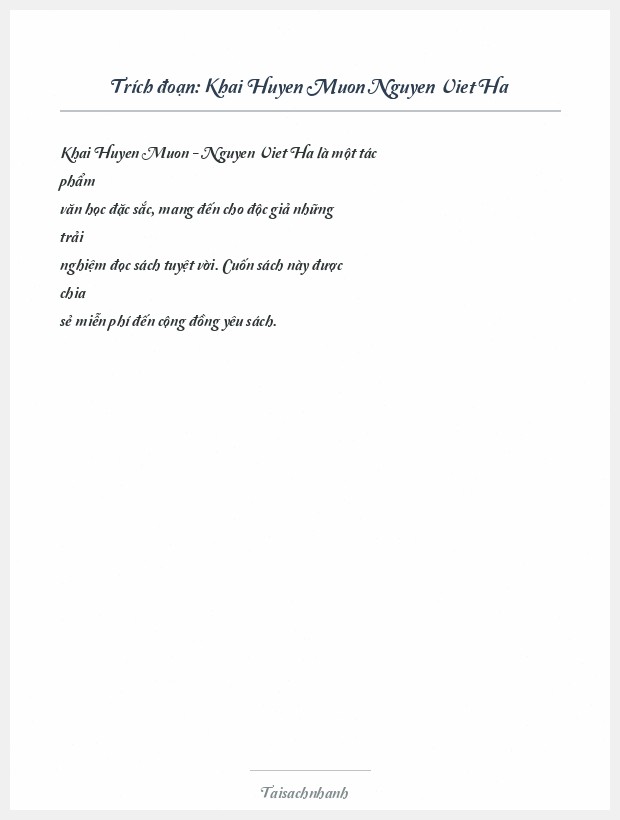 Trích đoạn Khai Huyen Muon Nguyen Viet Ha