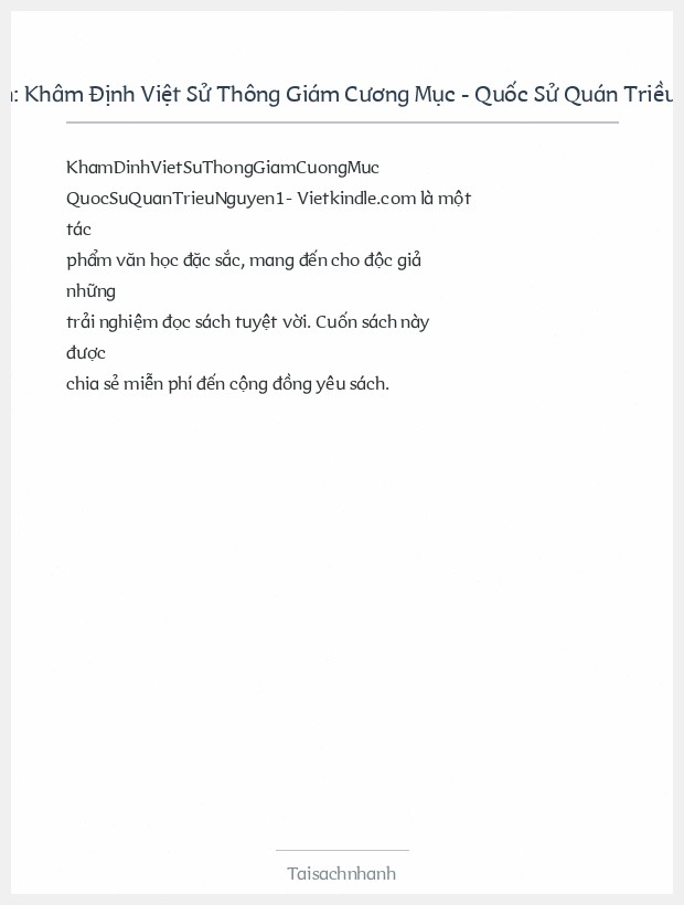 Trích đoạn Khâm Định Việt Sử Thông Giám Cương Mục - Quốc Sử Quán Triều Nguyễn 1