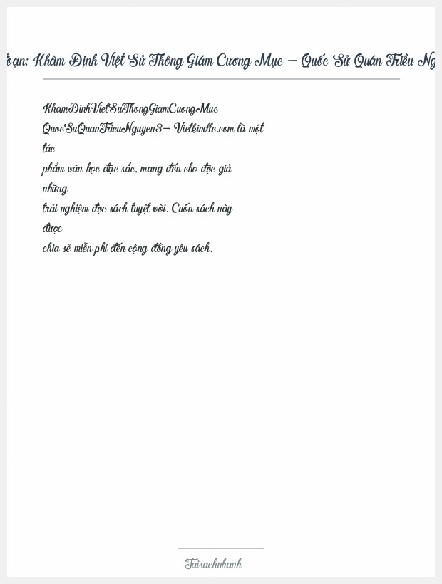 Trích đoạn Khâm Định Việt Sử Thông Giám Cương Mục - Quốc Sử Quán Triều Nguyễn 3