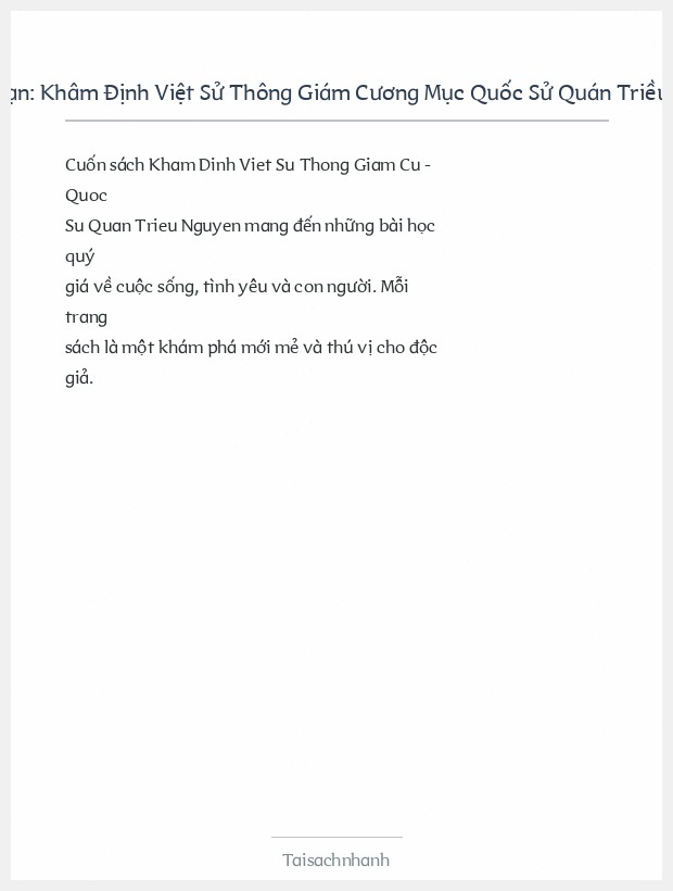Trích đoạn Khâm Định Việt Sử Thông Giám Cương Mục Quốc Sử Quán Triều Nguyễn