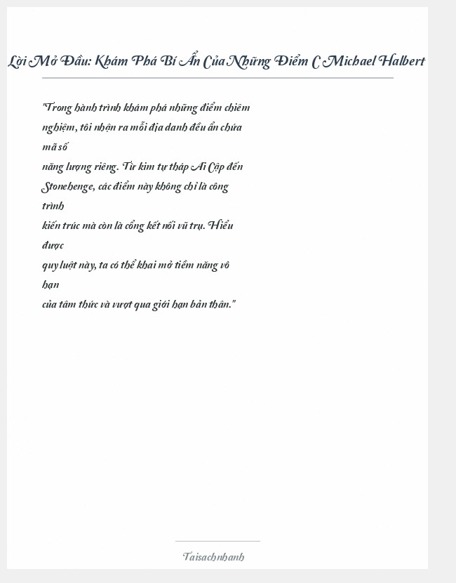 Trích đoạn Khám Phá Bí Ẩn Của Những Điểm C Michael Halbert