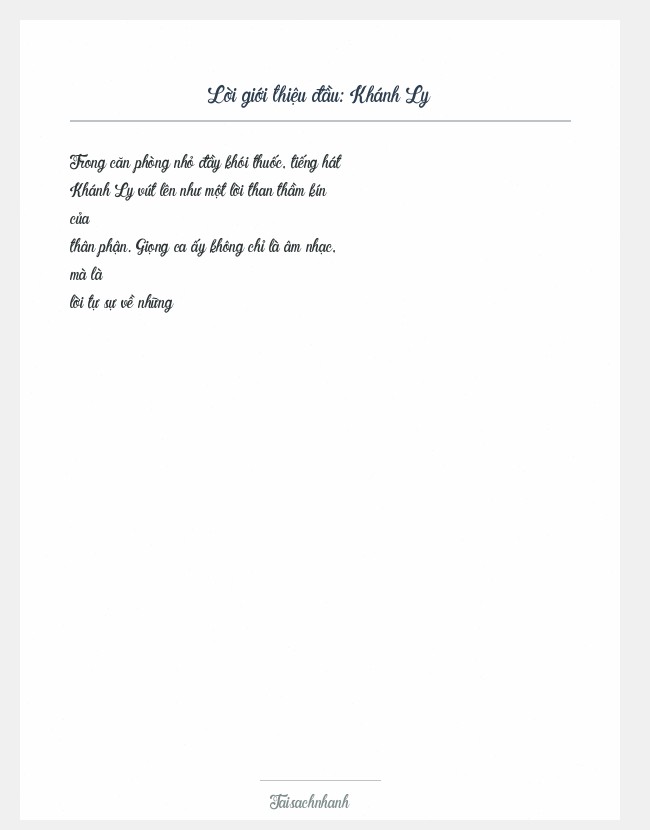 Trích đoạn Khánh Ly