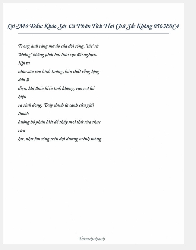 Trích đoạn Khảo Sát Và Phân Tích Hai Chữ Sắc Không 0563E0C4