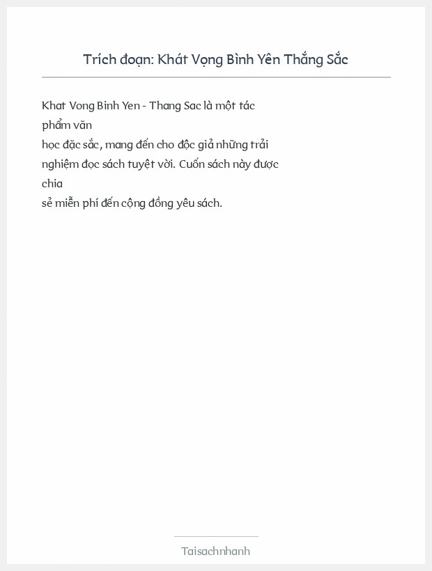 Trích đoạn Khát Vọng Bình Yên Thắng Sắc