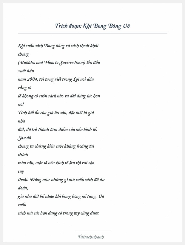 Trích đoạn Khi Bong Bóng Vỡ