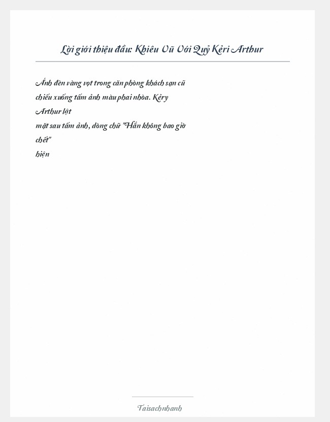 Trích đoạn Khiêu Vũ Với Quỷ Kẻri Arthur