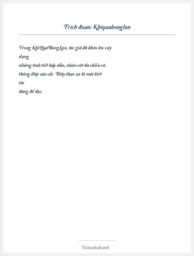 Trích đoạn Khiquabonglan
