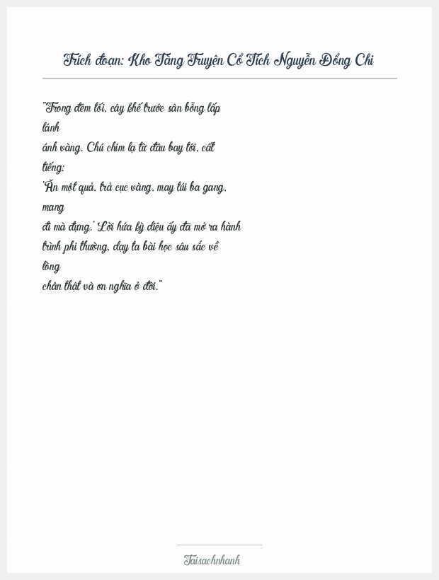 Trích đoạn Kho Tàng Truyện Cổ Tích Nguyễn Đổng Chi