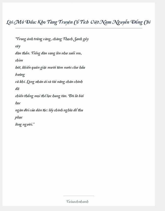 Trích đoạn Kho Tàng Truyện Cổ Tích Việt Nam Nguyễn Đổng Chi