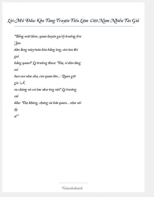 Trích đoạn Kho Tàng Truyện Tiếu Lâm Việt Nam Nhiều Tác Giả