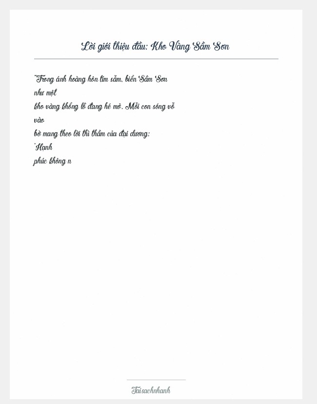 Trích đoạn Kho Vàng Sầm Sơn