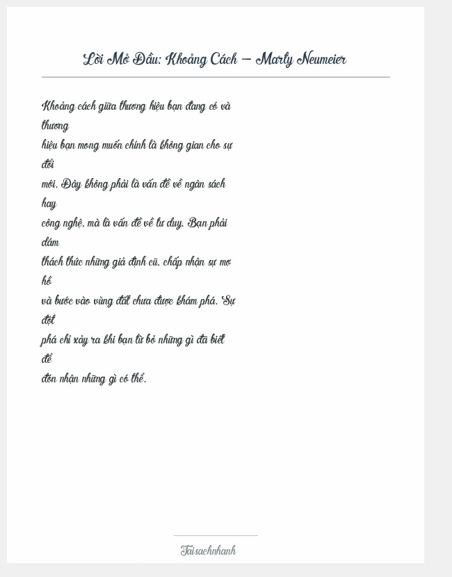 Trích đoạn Khoảng Cách - Marty Neumeier