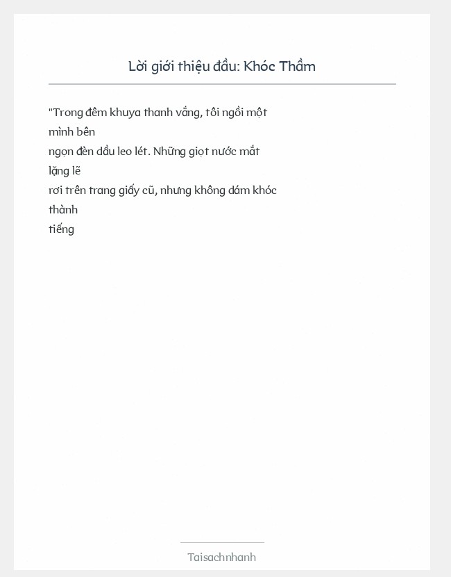 Trích đoạn Khóc Thầm