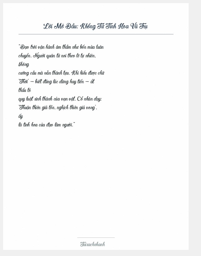 Trích đoạn Khổng Tử Tinh Hoa Vũ Trụ