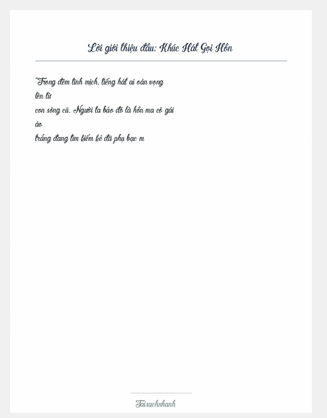 Trích đoạn Khúc Hát Gọi Hồn