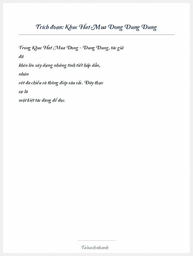 Trích đoạn Khuc Hat Mua Dong Dung Dung