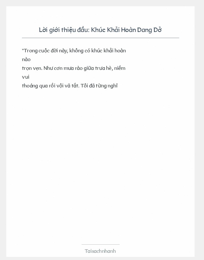 Trích đoạn Khúc Khải Hoàn Dang Dở