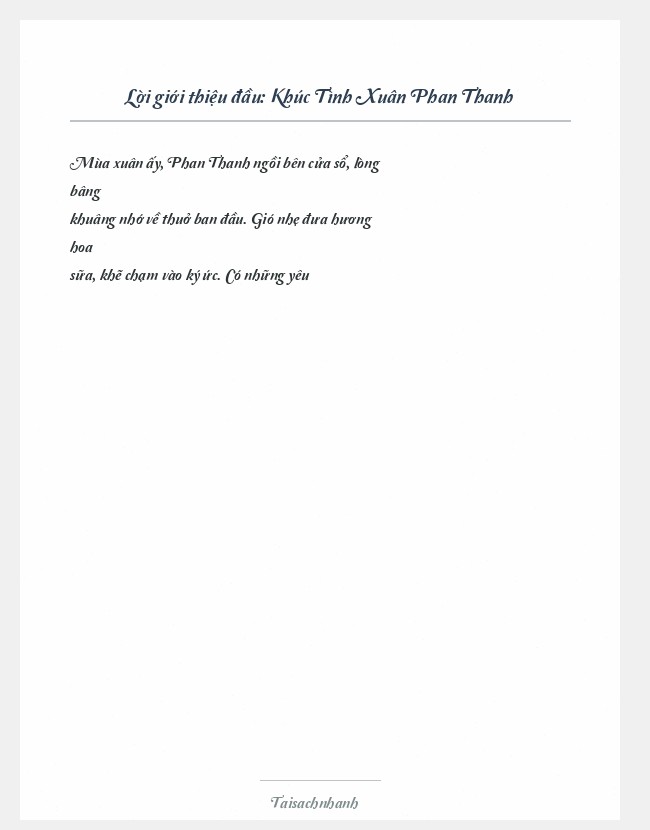 Trích đoạn Khúc Tình Xuân Phan Thanh