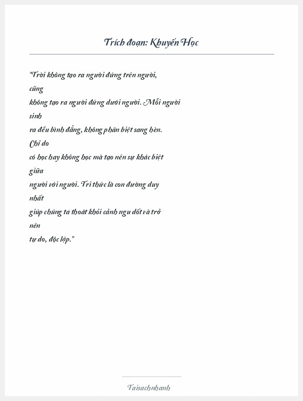 Trích đoạn Khuyến Học