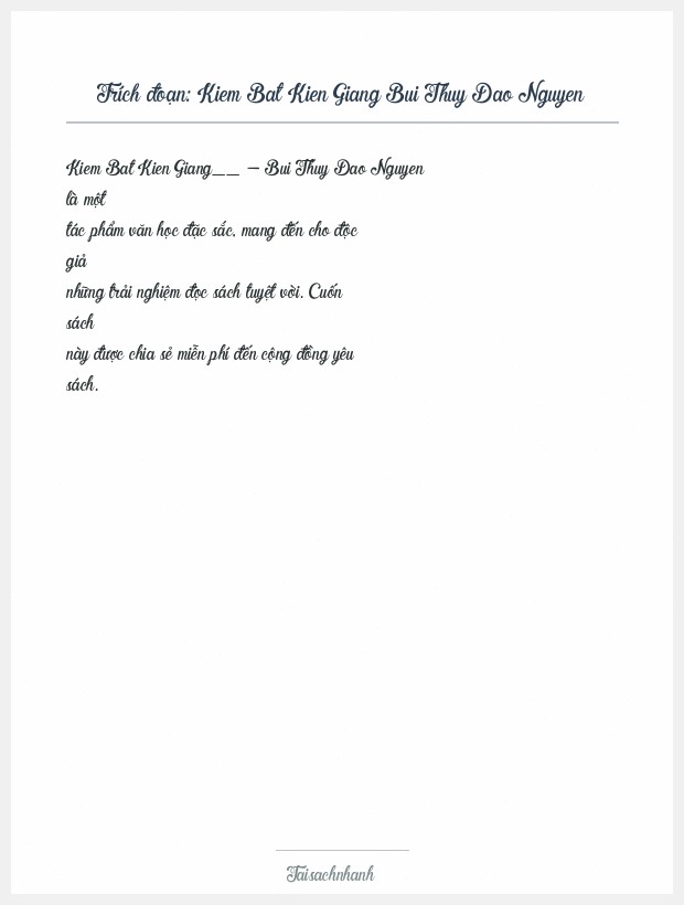 Trích đoạn Kiem Bat Kien Giang Bui Thuy Dao Nguyen