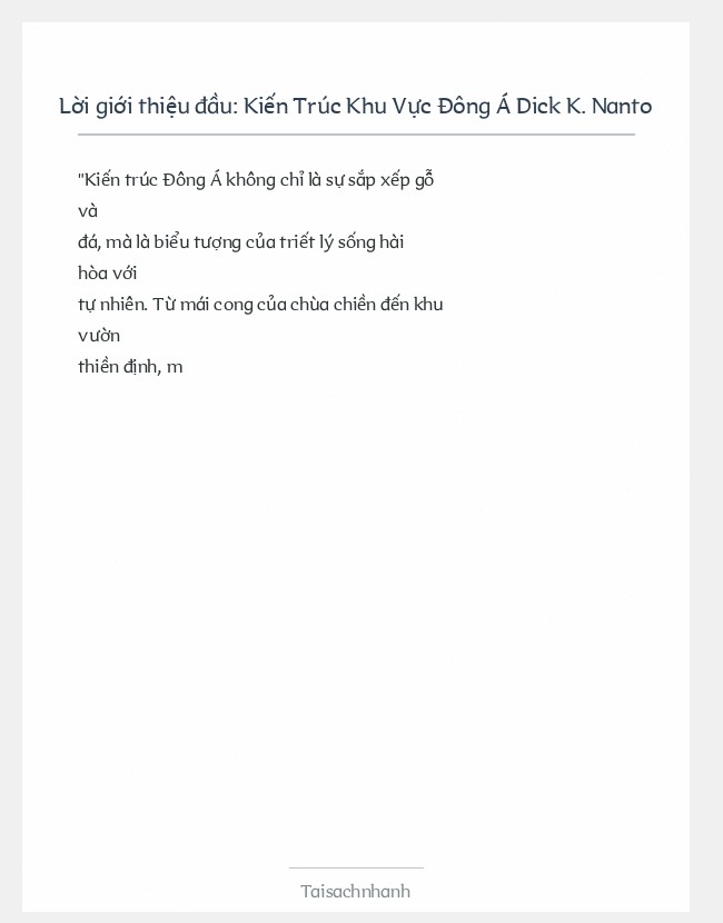 Trích đoạn Kiến Trúc Khu Vực Đông Á Dick K. Nanto