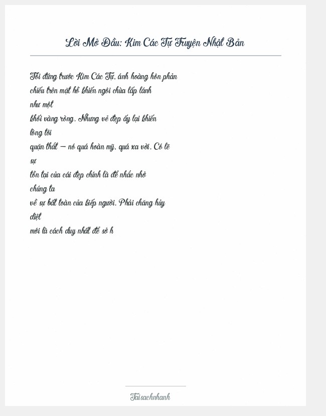 Trích đoạn Kim Các Tự Truyện Nhật Bản