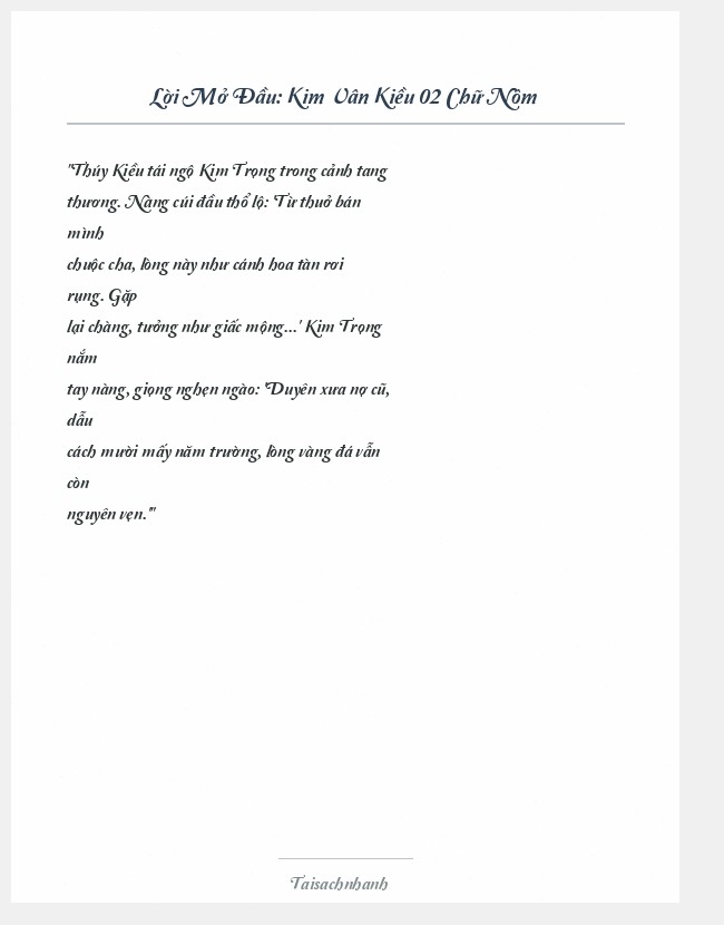 Trích đoạn Kim Vân Kiều 02 Chữ Nôm
