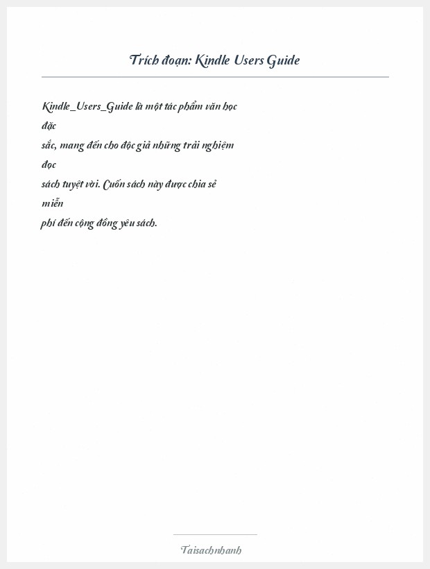 Trích đoạn Kindle Users Guide