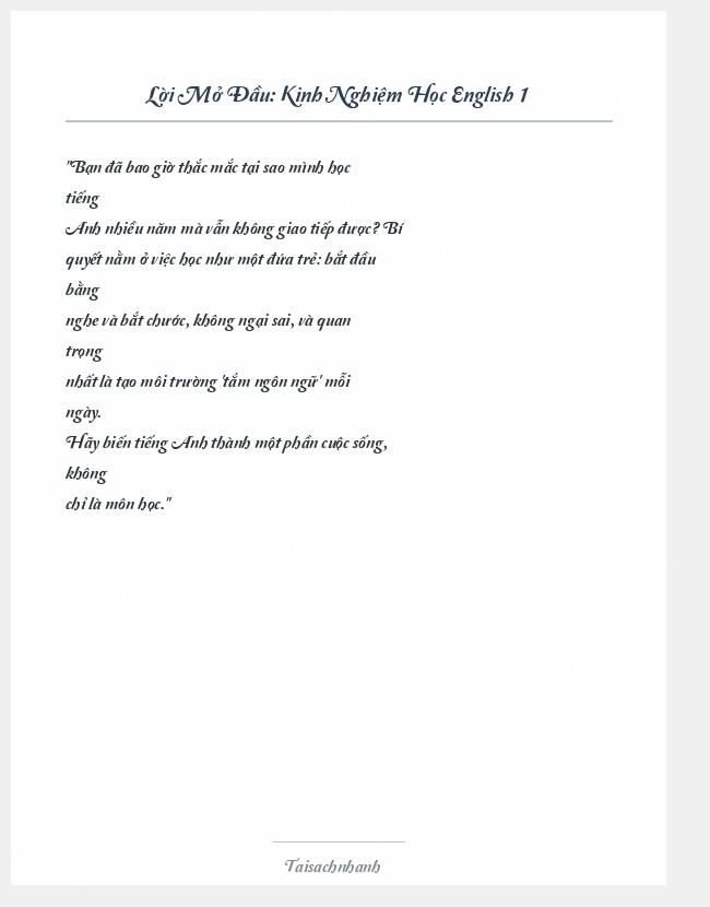 Trích đoạn Kinh Nghiệm Học English 1