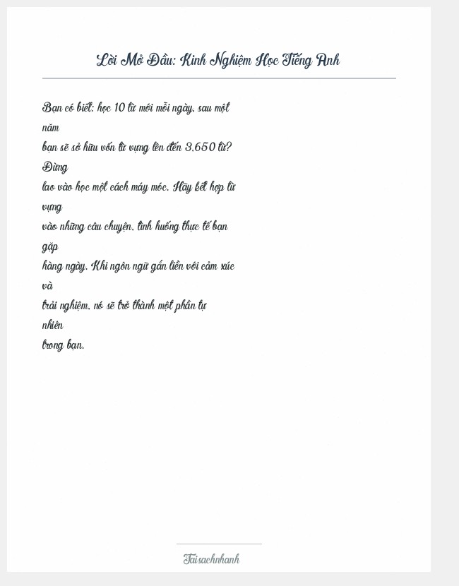Trích đoạn Kinh Nghiệm Học Tiếng Anh