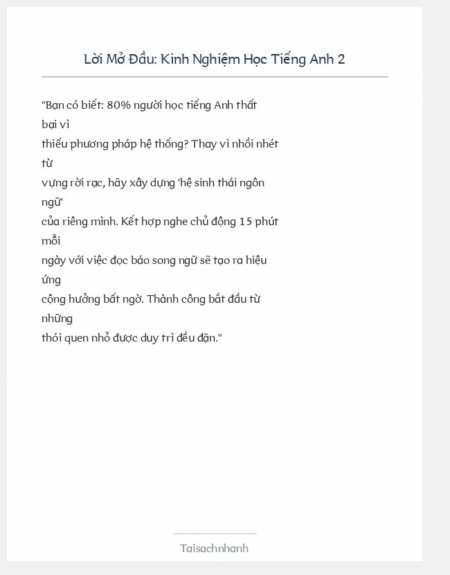 Trích đoạn Kinh Nghiệm Học Tiếng Anh 2