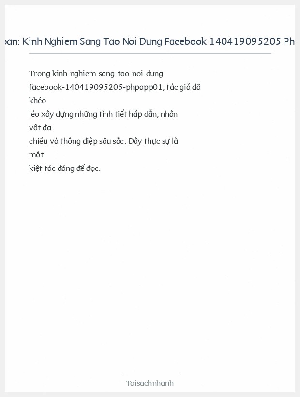 Trích đoạn Kinh Nghiem Sang Tao Noi Dung Facebook 140419095205 Phpapp01
