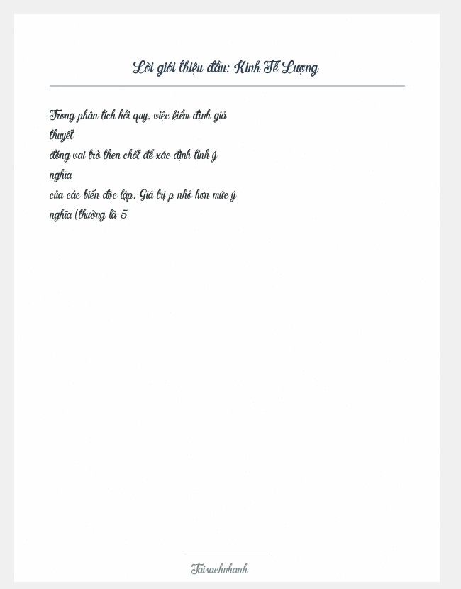 Trích đoạn Kinh Tế Lượng