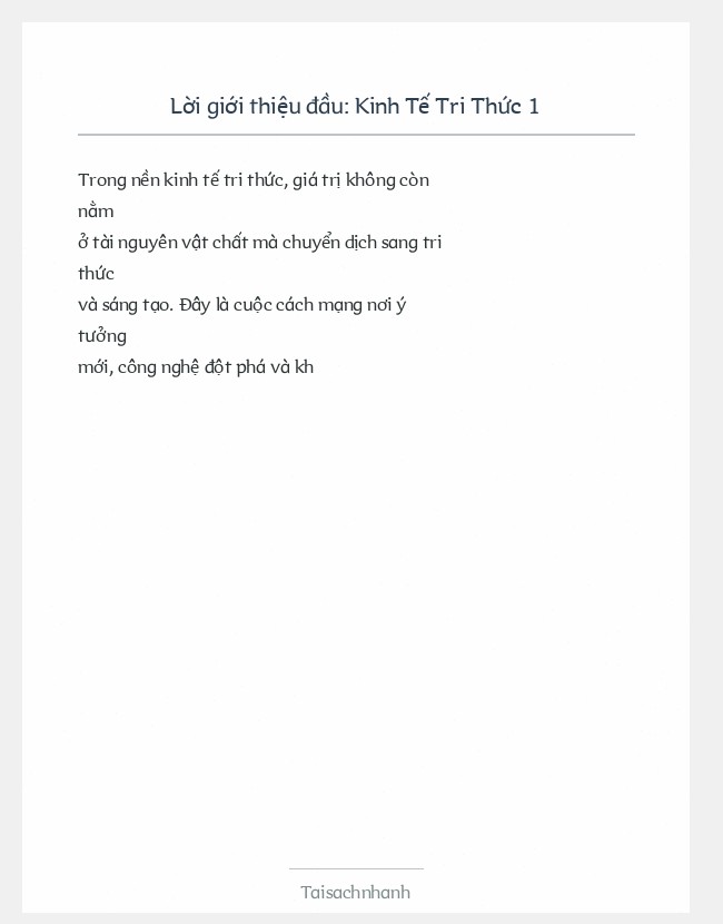 Trích đoạn Kinh Tế Tri Thức 1