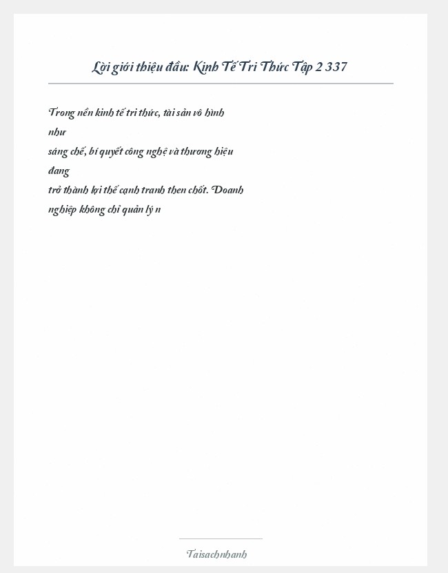 Trích đoạn Kinh Tế Tri Thức Tập 2 337