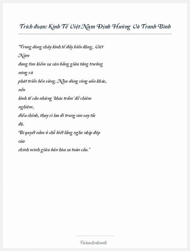 Trích đoạn Kinh Tế Việt Nam Định Hướng Và Tranh Bình