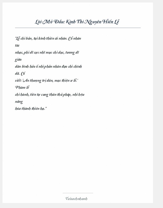 Trích đoạn Kinh Thi Nguyên Hiến Lễ