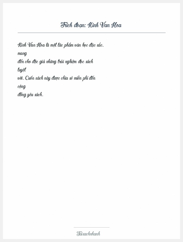 Trích đoạn Kinh Van Hoa