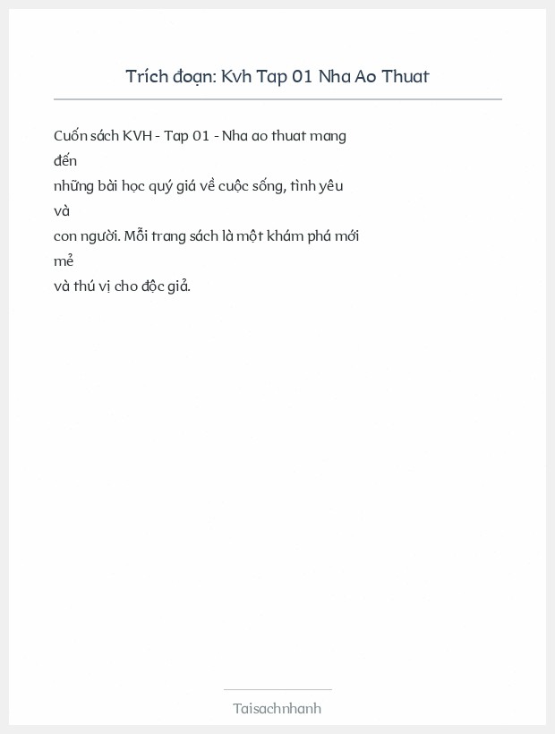 Trích đoạn Kvh Tap 01 Nha Ao Thuat